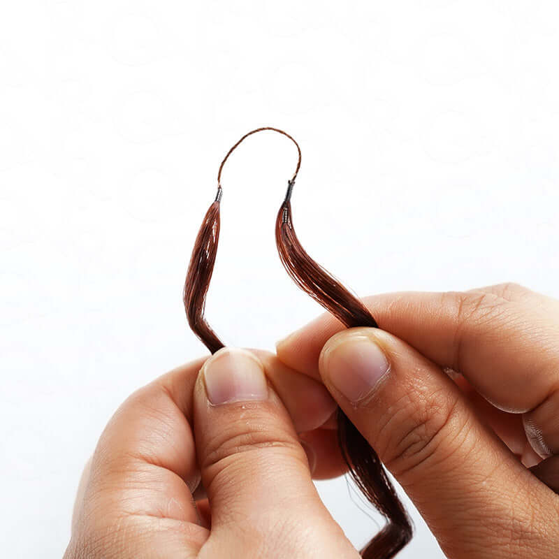 invisble knot desgin of qvr water wave crochet braids reddish brown color