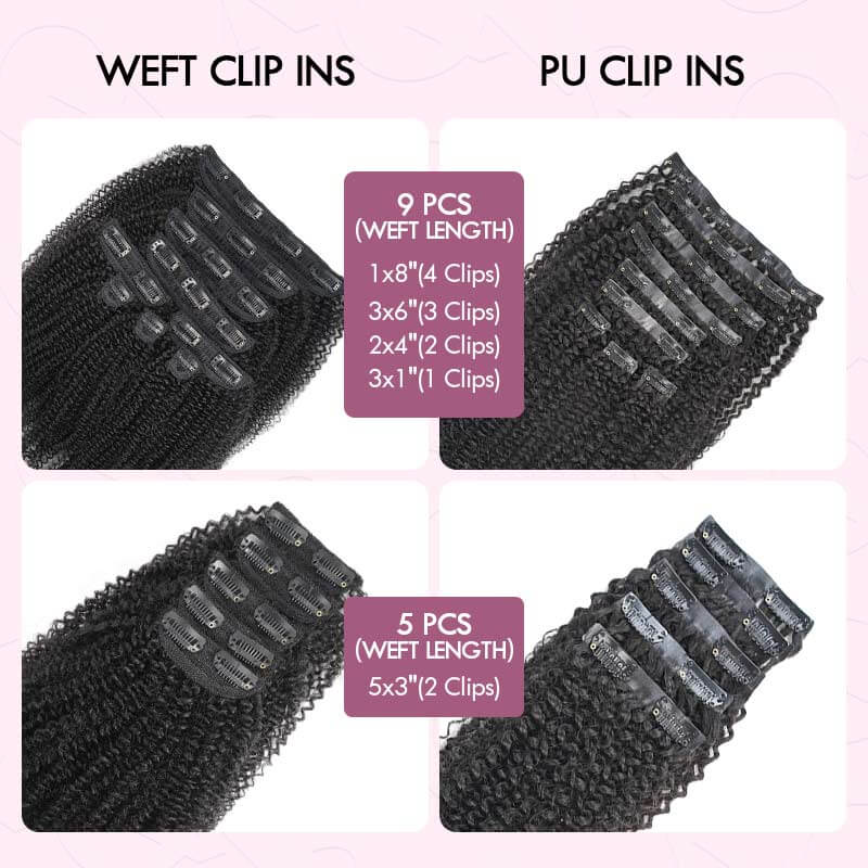 qvr weft in clip ins vs pu clip ins