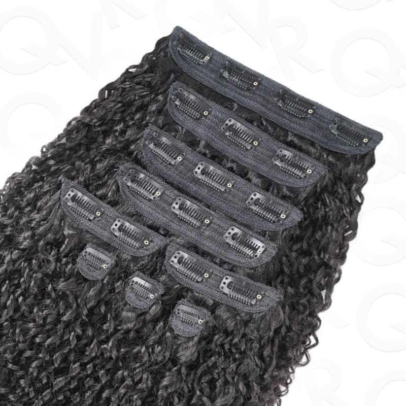 natural texture ramen curl clip in human hair extensions