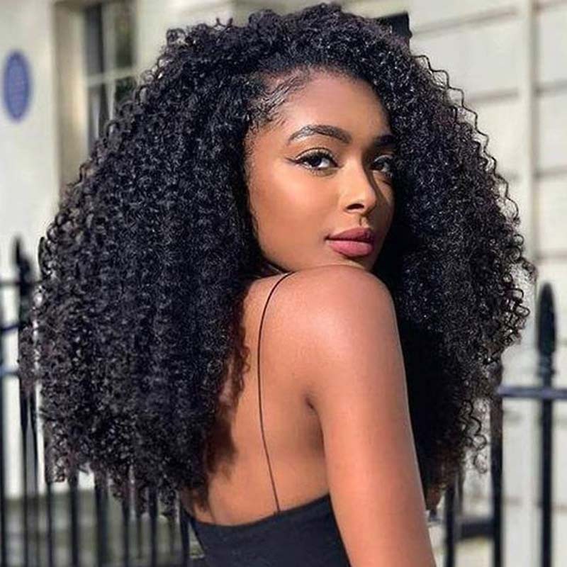 wear and go human hair afro curly wig beginner friendly