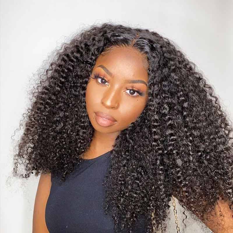 QVR glueless wear and go wig with afro curls