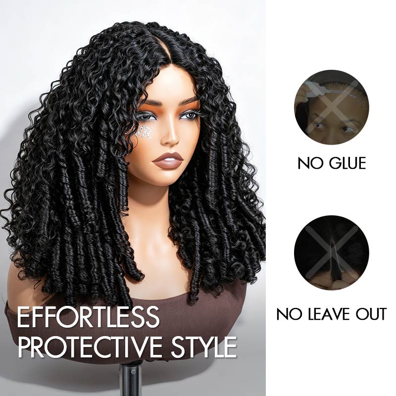 QVR Kinky Curly V Part Wigs Human Hair Beginner Friendly No Leave Out