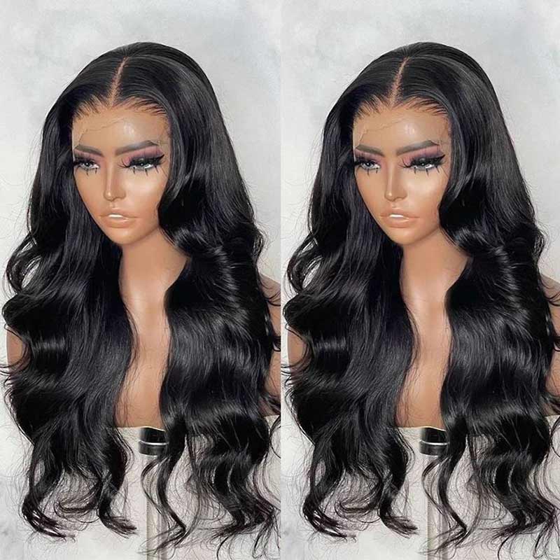 QVR human hair wear and go wigs with body wave
