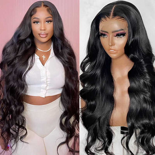 hd lace wigs human hair 30inch body wave lace front wig for black women