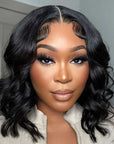 effortless short bob human hair wear and go wig with body wave texture