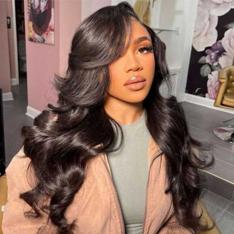 hd lace wigs human hair body wave 30inch 4x4 lace closure wig for black women
