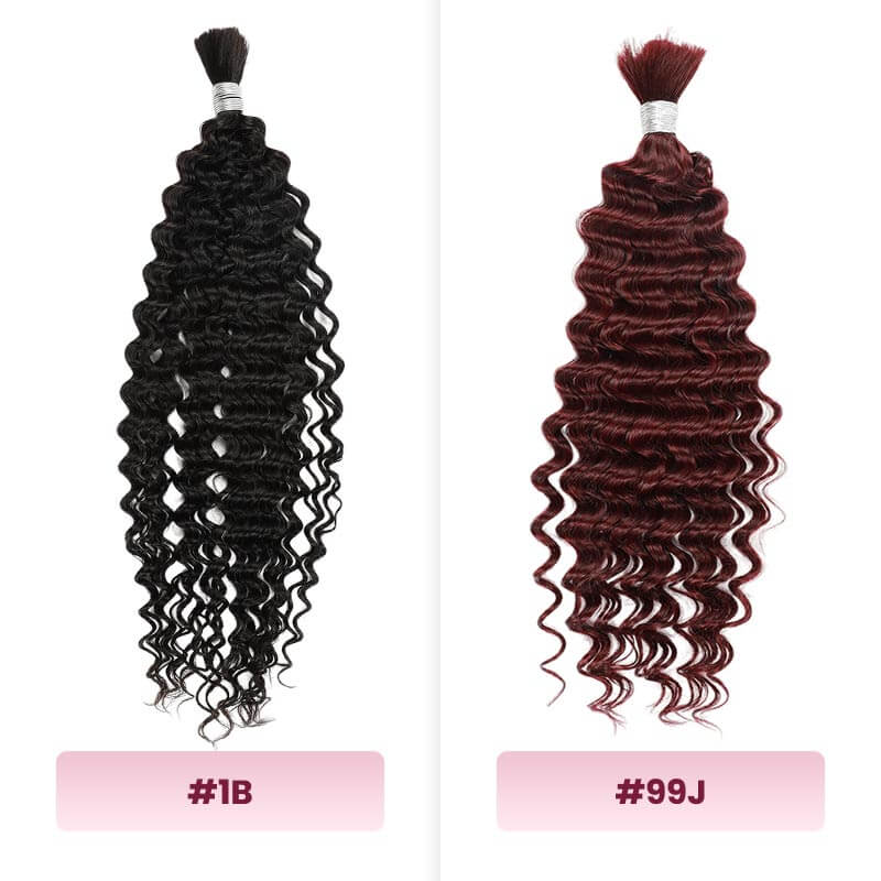 black color and 99j red color bulk hair extensions