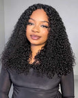 QVR Kinky Curly V Part Wigs Human Hair Beginner Friendly No Leave Out