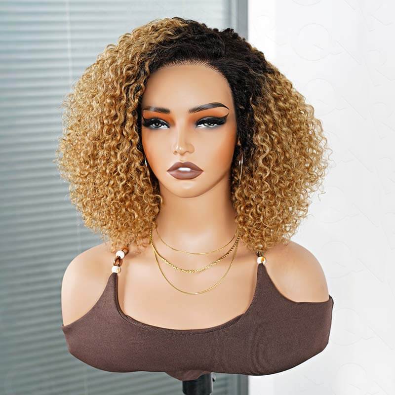 dark roots glueless side part human hair wigs
