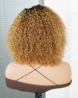 blonde ombred short culry human hair wigs glueless design