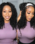 4 Packs $134|  QVR Ramen Curl Crochet Hair Natural Black Machine Made Feather Human Hair Extension