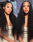 pre-cut human hair deep curly wear and go wig