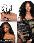 Lite Edition|QVR Curly Miracle Knots T2/30 Feather Crochet Human Hair|Lightweight Crochet Weave Hair Extension