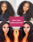 qvr hd lace wigs virgin human hair kinky curly wig for black women with natural texture