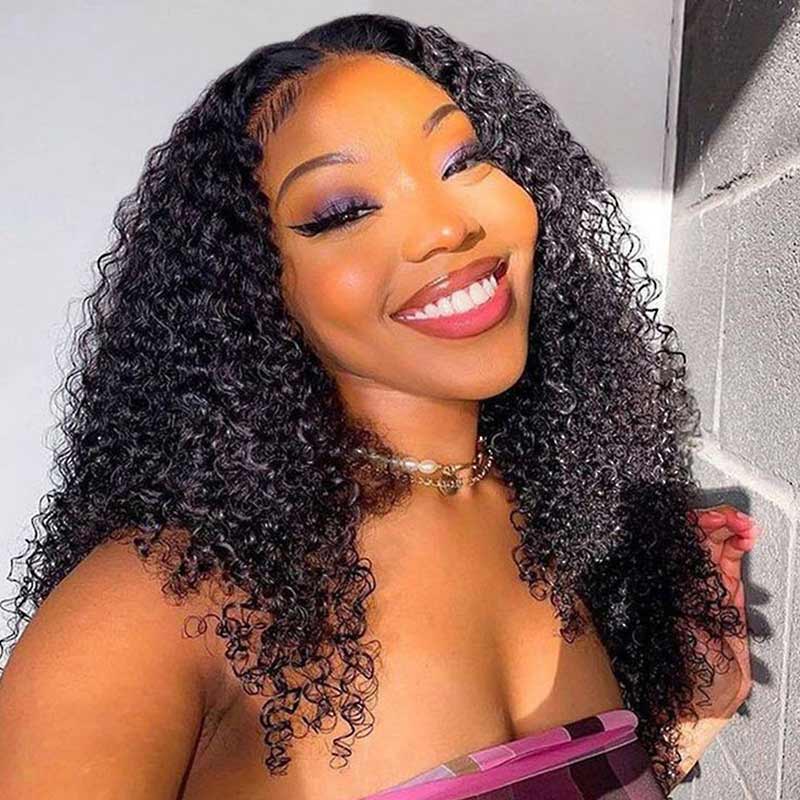 hd lace wigs human hair kinky curly 13x6 full lace wig natural color for black women