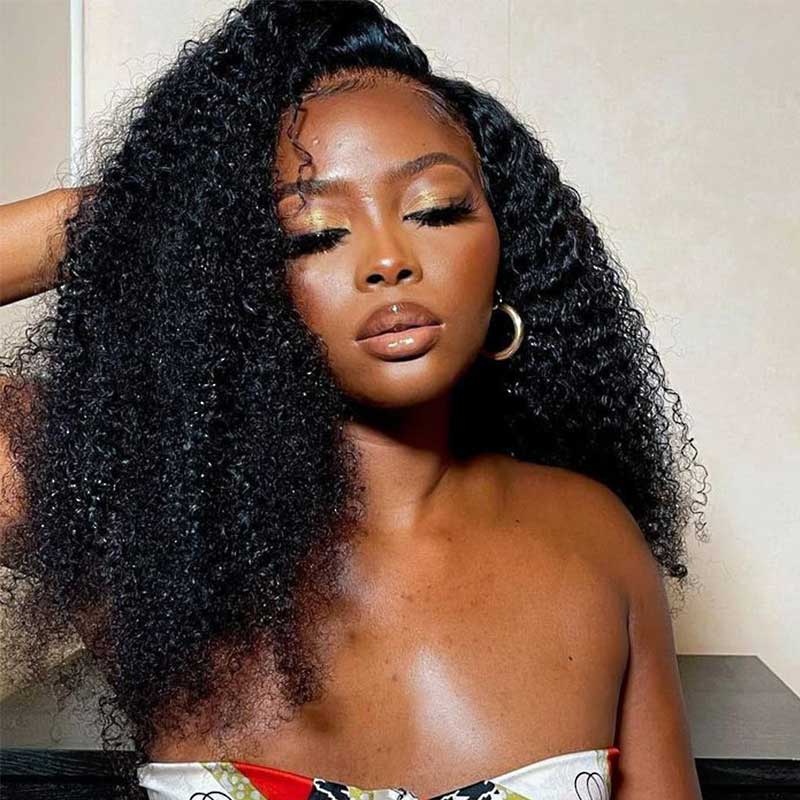 hd lace wigs human hair kinky curly 13x6 full lace wig for black women