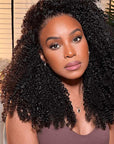 wear and go glueless afro curly wig for easy styling