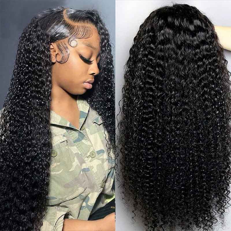 defined curls human hair wear and go wigs with 4x4 closure