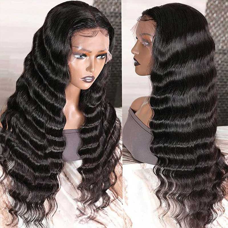 glueless 13x4 hd lace wigs loose deep wave for black women’s natural style