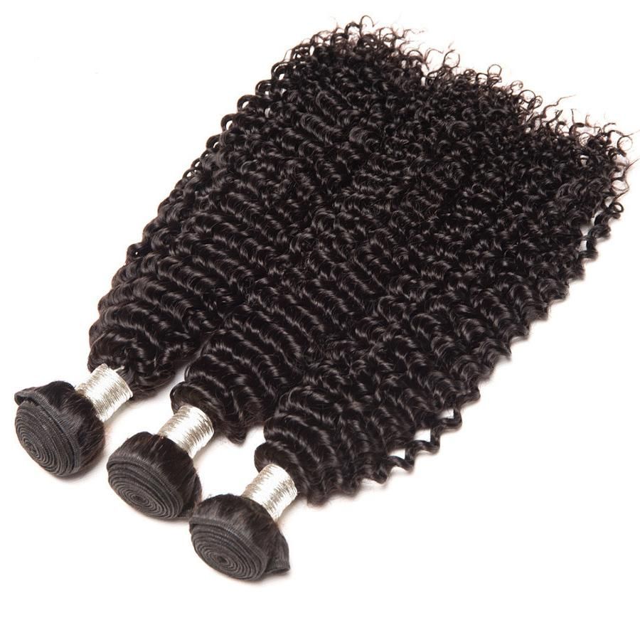 3 bundles jerry curly natural black mongolian human hair bundles