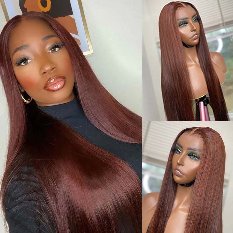 QVR straight wear and go wigs in natural brown