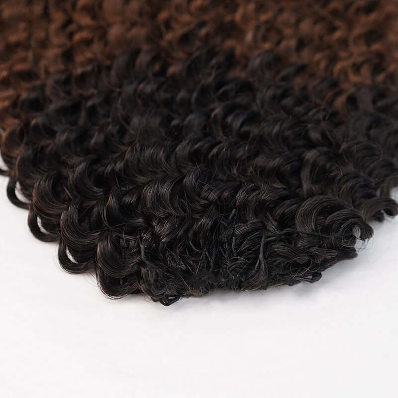 dark brown roots kinky curly crochet hair extensions human hair crochet braids