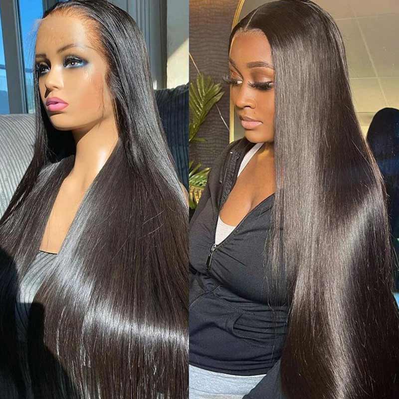 qvr hd lace wigs glueless straight lace closure wig for black hair