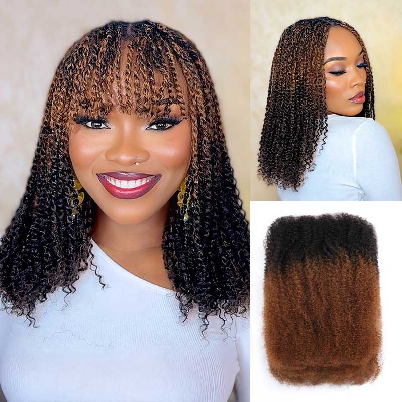QVR Ombre Afro Kinky Bulk Braids Hair Extensions for Passion Twists &amp; Locs