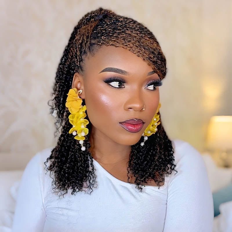QVR Ombre Afro Kinky Bulk Braids Hair Extensions for Passion Twists &amp; Locs