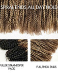 QVR Sun-Kissed Blonde Mixed Highlights Afro Kinky Curly Feather Crochet Human Hair Miracle Knots Crochet Weave Hair Extensions