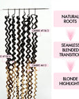 QVR Sun-Kissed Blonde Mixed Highlights Afro Kinky Curly Feather Crochet Human Hair Miracle Knots Crochet Weave Hair Extensions