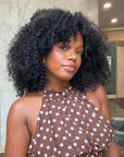 QVR Kinky Curly V Part Wigs Human Hair Beginner Friendly No Leave Out