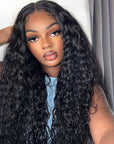 QVR water wave human hair wear and go wig