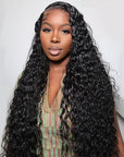 qvr hd lace wigs human hair water wave lace front wig with baby hair for black women