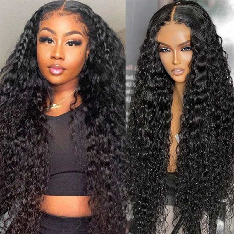 QVR glueless water wave wear and go wig for beginners