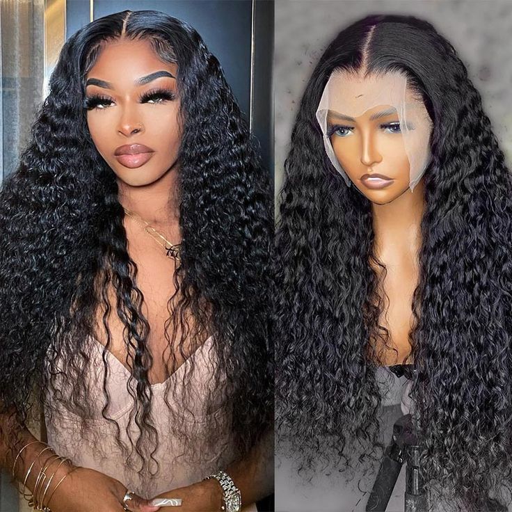 qvr hd lace wigs water wave lace frontal wig with baby hair for black women