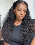 glueless water wave v part wig no sew in