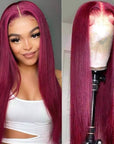 qvr wigs 99j burgundy straight with hd lace frontal