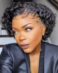 bouncy pixie cut wigs for black women with natural curls