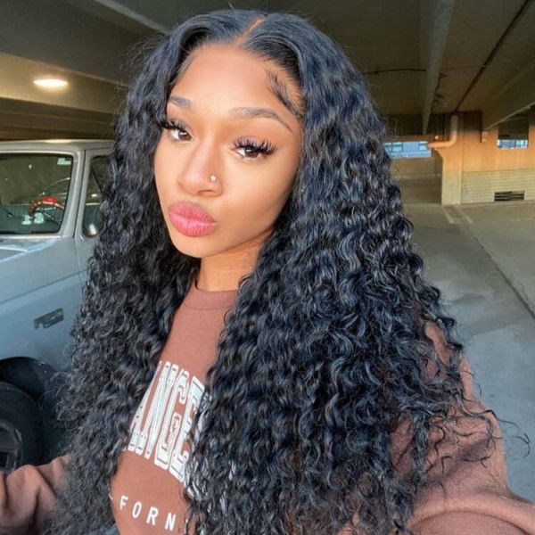 glueless human hair wigs pre-plucked lace frontal for black women