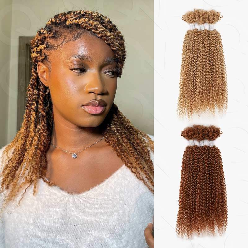 honey blonde and aburn brown passion twist hair for braiding