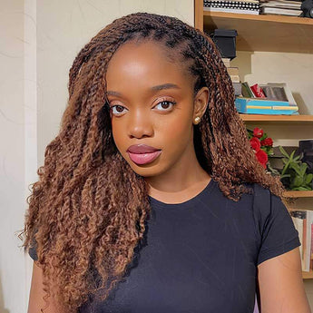 soft textured afro kinky hair in #4/30 blend