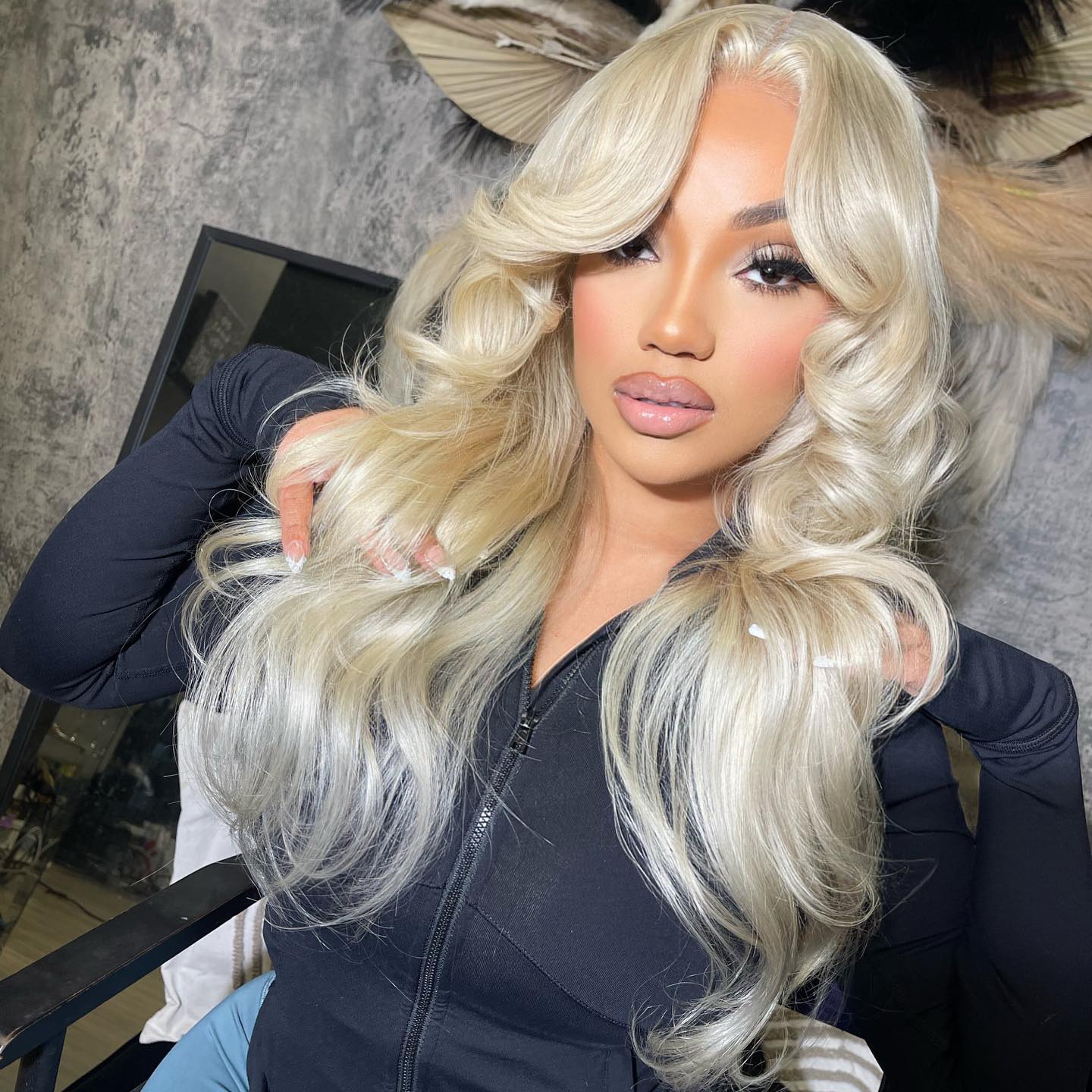 human hair wigs 13x4 lace frontal with body wave 613 blonde hair