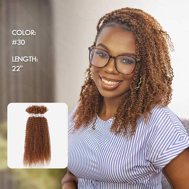 22" auburn brown passion kinky twist braiding hair
