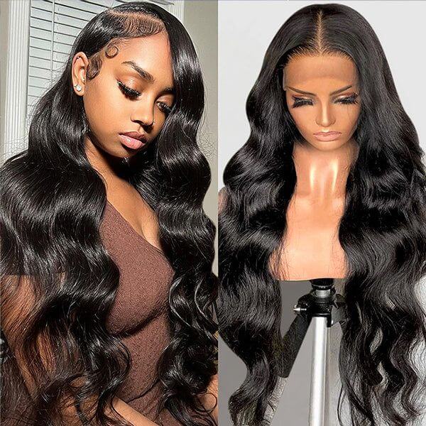 glueless wigs for black girls sleek straight or wavy texture options