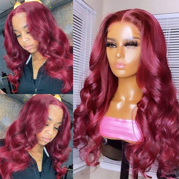 qvr wigs 5x5 lace frontal with rich 99j color