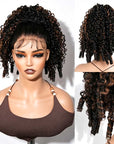 QVR Highlight Color Burmese Curly Drawstring Ponytail Human Hair Extensions for Black Women