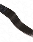 silky straight 5pcs natural black weft clip ins