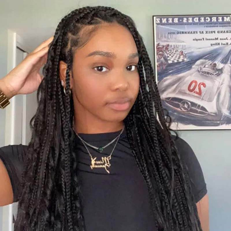 the real look of boho twist styled by qvr bulk braiding hair