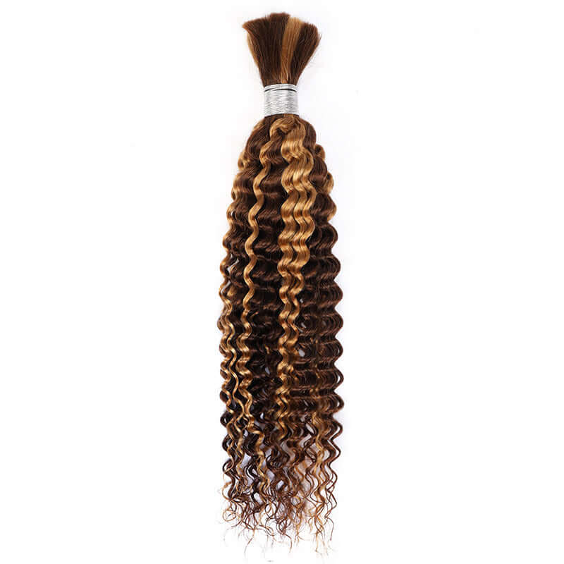 one pack highligh color kinky curly bulk braiding hair